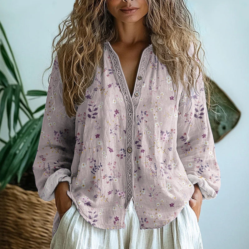 Liva™ - Afslappet bluse med naturprint