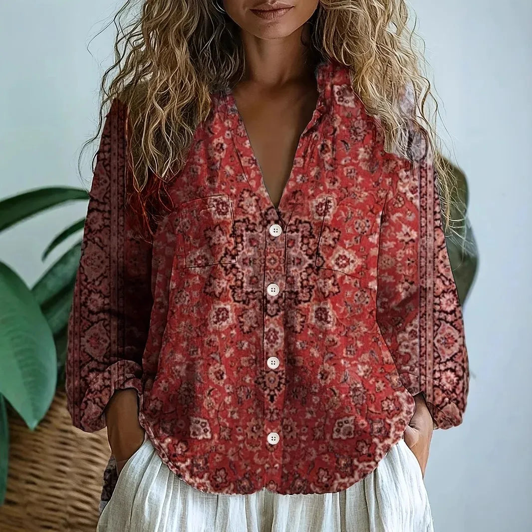 Liva™ - Afslappet bluse med naturprint