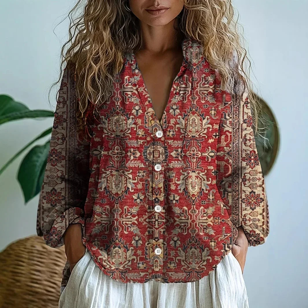 Liva™ - Afslappet bluse med naturprint