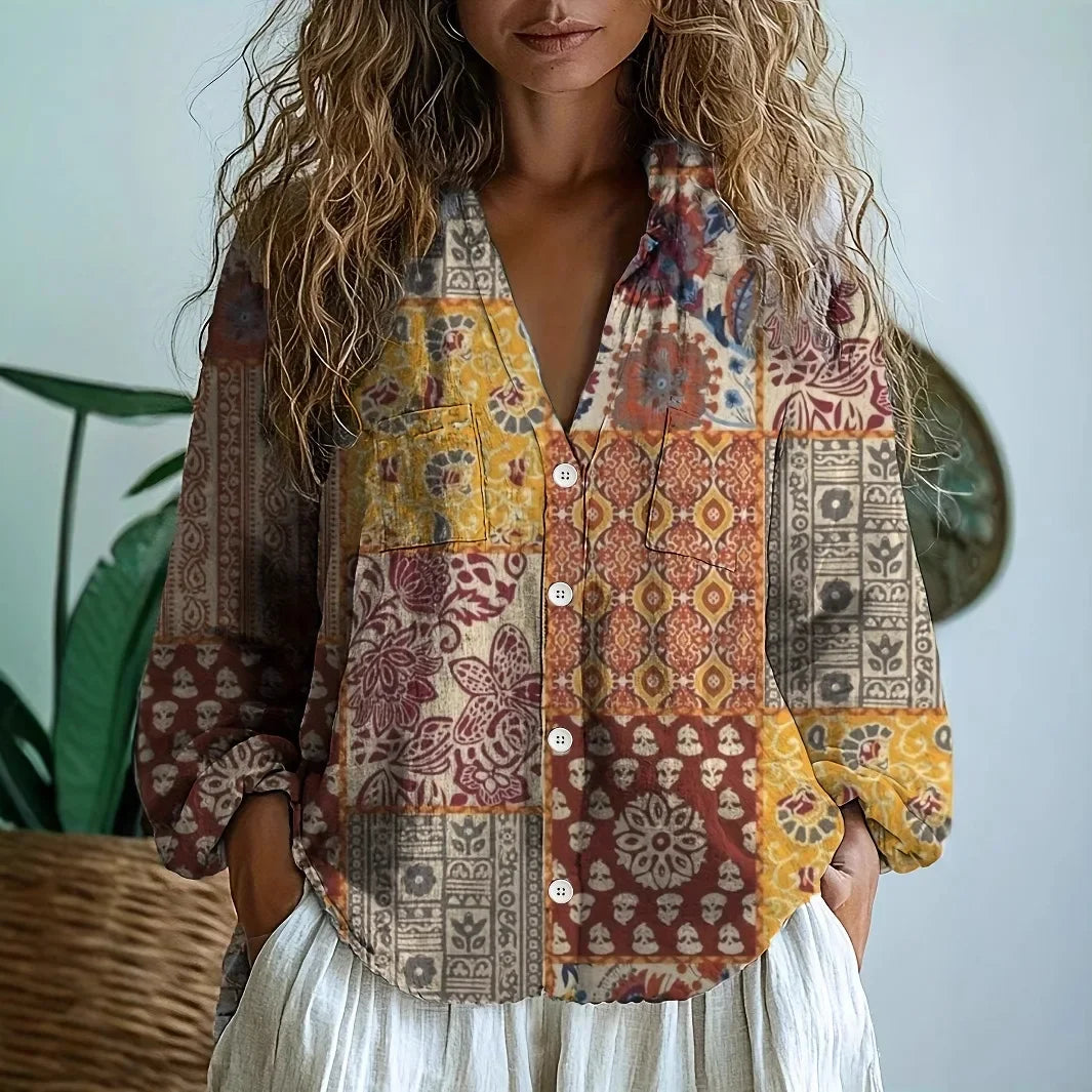 Liva™ - Afslappet bluse med naturprint