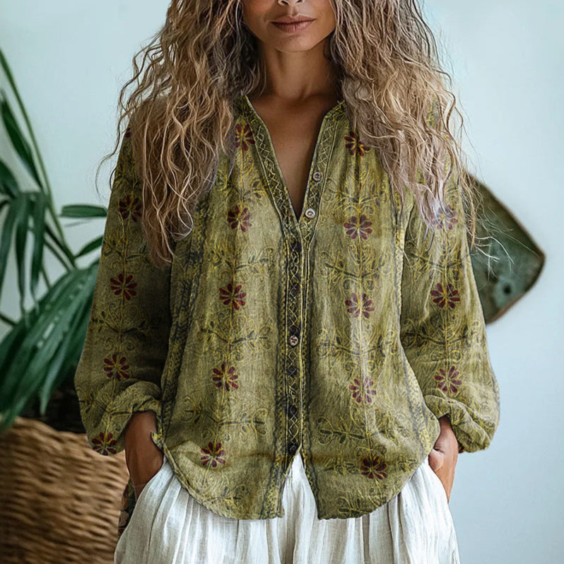 Liva™ - Afslappet bluse med naturprint